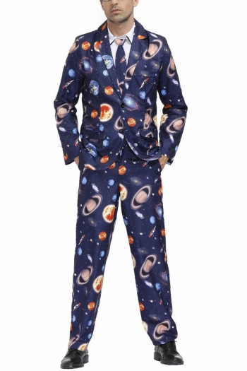 halloween for man space batch printing three-piece set costume(with tie)