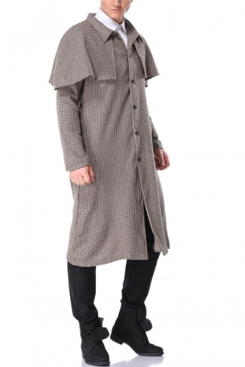 halloween for man button cosplay holmes costume(only coat,with hat)