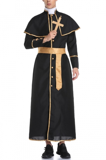 halloween for man cosplay priest costume(with belt & cross)