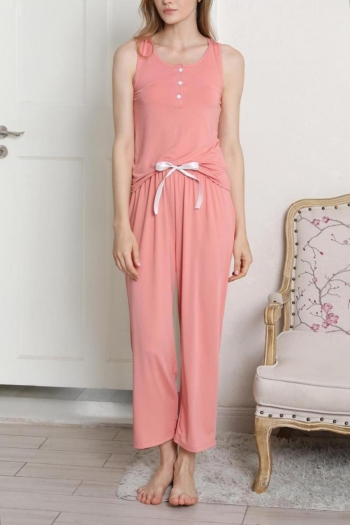 casual sling button lace-up pants set loungewear