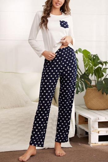 casual slight stretch pentagram pocket pants set loungewear