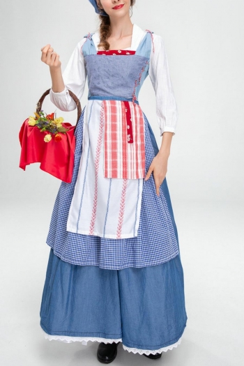 halloween plus size three-piece set manor maid costumes(with headscarf& apron)