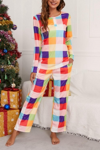 stylish plus size slight stretch multicolor lattice print pants set loungewear