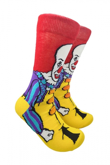 one pair halloween new stylish cartoon pattern cotton socks#5