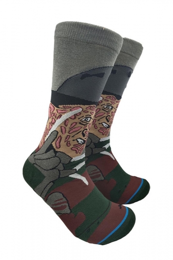 one pair halloween new stylish cartoon pattern cotton socks#6