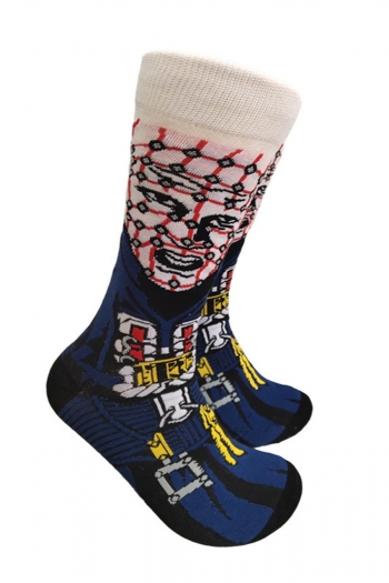 one pair halloween new stylish cartoon pattern cotton socks#8