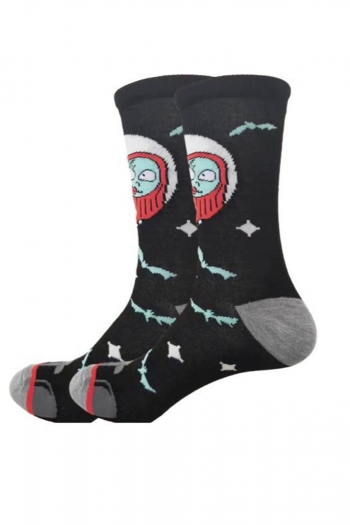 one pair halloween new thriller cartoon pattern cotton socks#1
