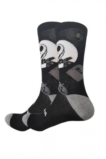 one pair halloween new thriller cartoon pattern cotton socks#2