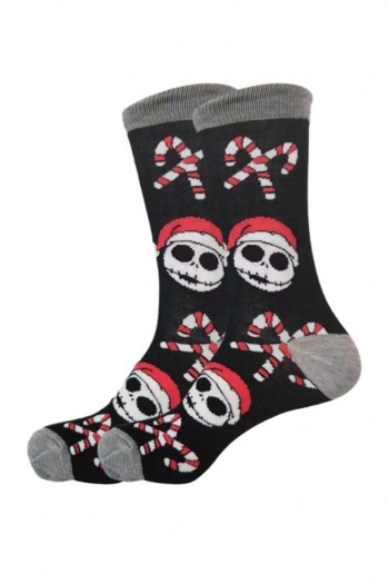 one pair halloween new thriller cartoon pattern cotton socks#3