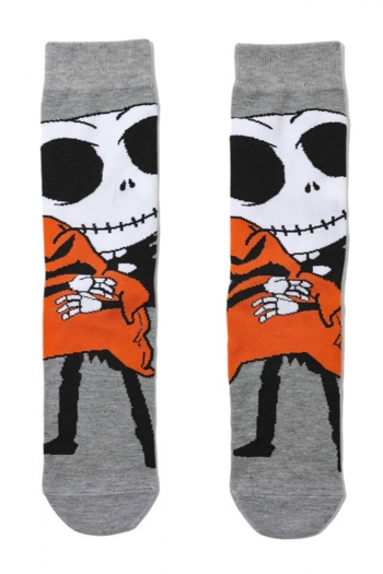 one pair halloween new thriller cartoon pattern cotton socks#7