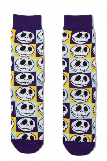 one pair halloween new thriller cartoon pattern cotton socks#8