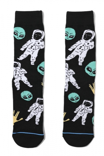 one pair halloween new thriller cartoon pattern cotton socks#11