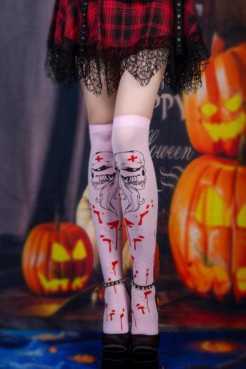 halloween stretch devil printing stockings#1#