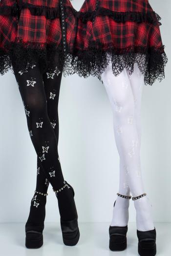 sexy stretch butterfly batch printing anti-snagging tights