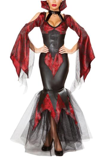 halloween leather mesh cosplay demon queen costume