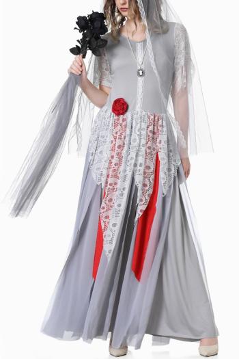 halloween mesh flower cosplay hell vampire costume(with veil & necklace)