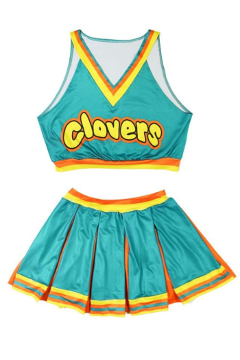 sexy plus size slight stretch skirt sets cheerleading costumes