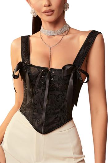 sexy plus size non-stretch satin lace-up with boned bralettes