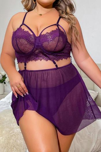 sexy lingerie plus size see through mesh underwire babydoll(with panty)