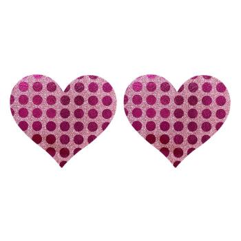fifty pair disposable heart-shaped polka dot print nipple pad(length:7.7*6.7cm)