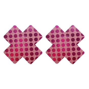 fifty pair disposable cross shape polka dot print nipple pad(length:8cm)