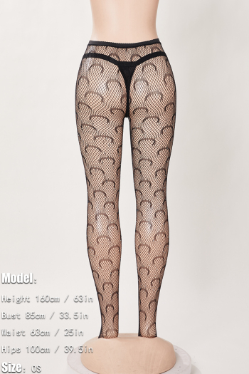 Sexy high stretch rhinestone decor moon pattern fishnet tights(no underwear)