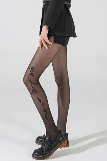 sexy high stretch mesh see-through letter printing tights (only tights)
