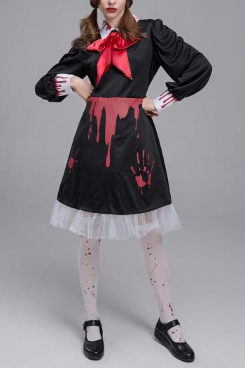 halloween blood stains cosplay costume(with hair hoop&without stockings)