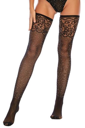 sexy high stretch rhinestones lace stockings