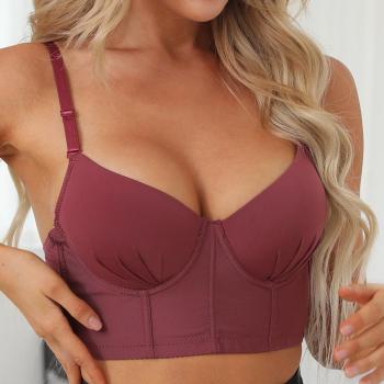 sexy stretch solid color gathered with underwire padded bras