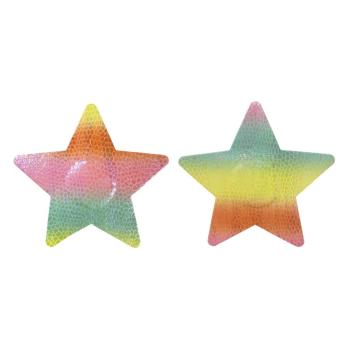 fifty pair pentagram gradient rainbow bubbles nipple pad(length:8.2cm)