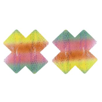 fifty pair cross gradient rainbow bubbles nipple pad(length:7.8cm)