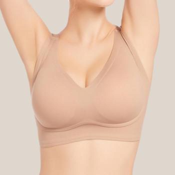 sexy plus size slight stretch solid gathered traceless breathable thin bra