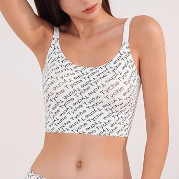 sexy plus size stretch letter print gathered traceless beautiful back thin bra