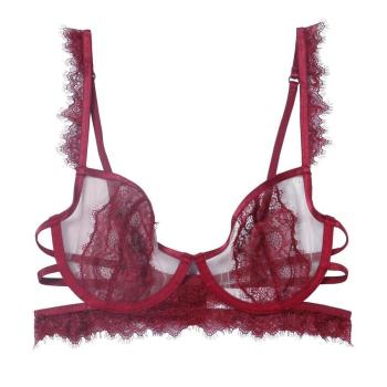 sexy plus size slight stretch lace underwire without padded thin bra