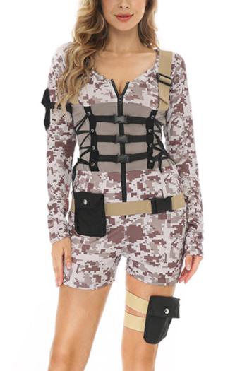 sexy slight stretch camo printing police costumes(with belt& leg ring& arm ring)