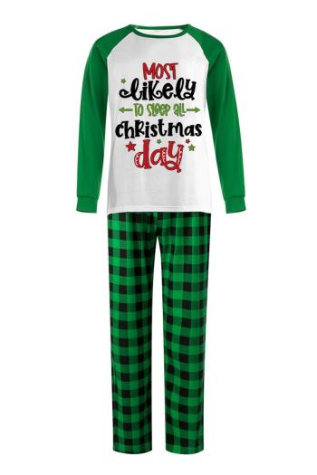 dad's christmas style plus size slight stretch letter printing pants set