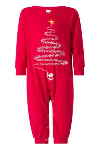 baby's christmas style slight stretch graphic printing jumpsuit