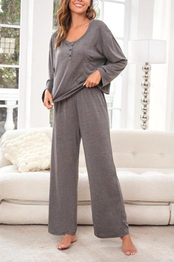 casual slight stretch simple solid color loose pants sets loungewear