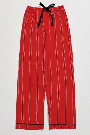 casual slight stretch striped printed straight pants loungewear