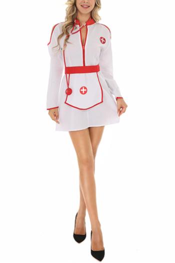 sexy slight stretch contrast color nurse costumes(with accessories)