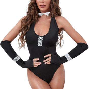 sexy slight stretch bunny girl cosplay costume(with hair hoop&neck ring&gloves)