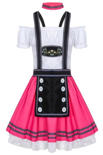 sexy slight stretch contrast color oktoberfest costumes(with neck ring)