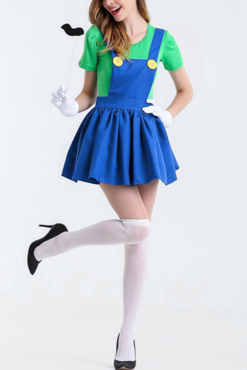 sexy plus size stretch mario costumes(with hat & gloves& props,no stockings)