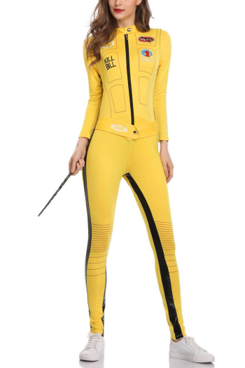 sexy slight stretch crew neck racing suits costumes(only jumpsuit)