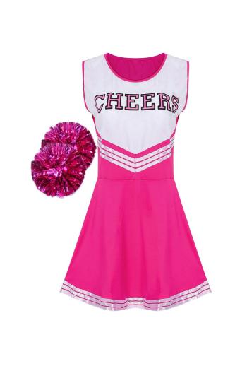 sexy plus size stretch cheerleading costumes(with one pair cheerleading flower)