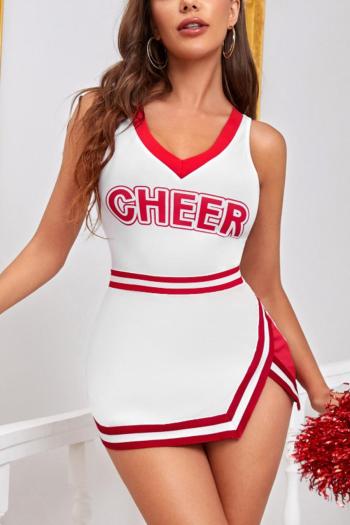 sexy slight stretch contrast color cheerleading costumes(only mini dress)