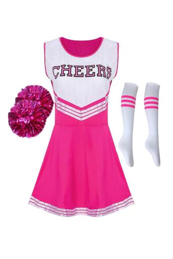 sexy plus size stretch costume(with one pair cheerleading flower&stockings)