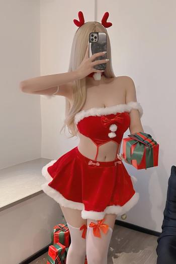christmas costume(with hair hoop&neck ring&wristband&thongs&without stockings)