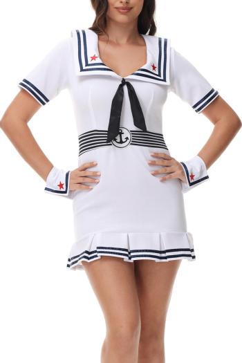 sexy non-stretch sailor cosplay mini dress costume(with hat&wrist)